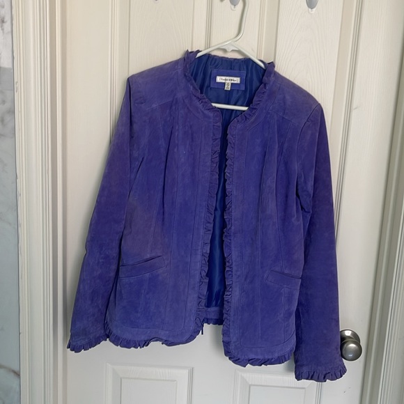 Women’s purple suede jacket - Picture 5 of 10